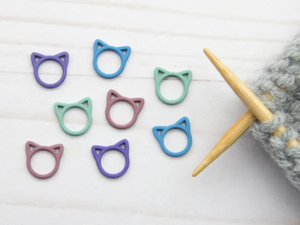  Stitch Markers Colourful Cat Ears Closed Ring Variety Pack from Fox & Pine Stitches